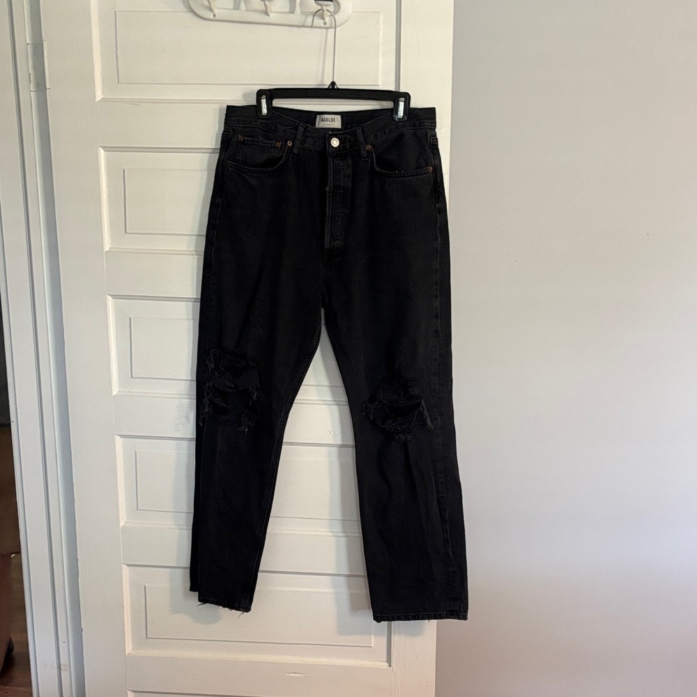 Agolde Womens 90s Black Relaxed Jeans